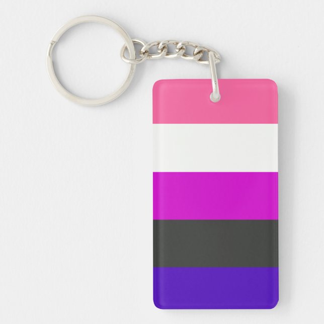 Genderfluid flagga nyckelring (Framsidan)
