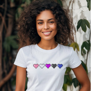 Genderfluid Flagga Pixel Heart T Shirt