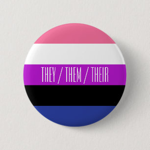 Genderfluid Flagga Pronoun-knapp Knapp