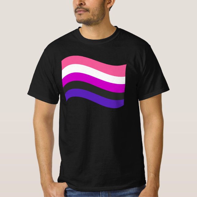 GENDERFLUID FLAGGA WAVING T-Shirt (Framsida)
