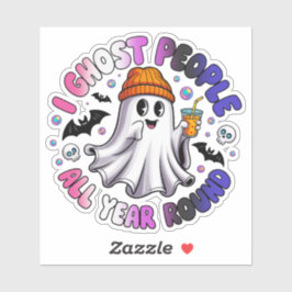 Genderfluid Funny Halloween - I Ghost People Klistermärken