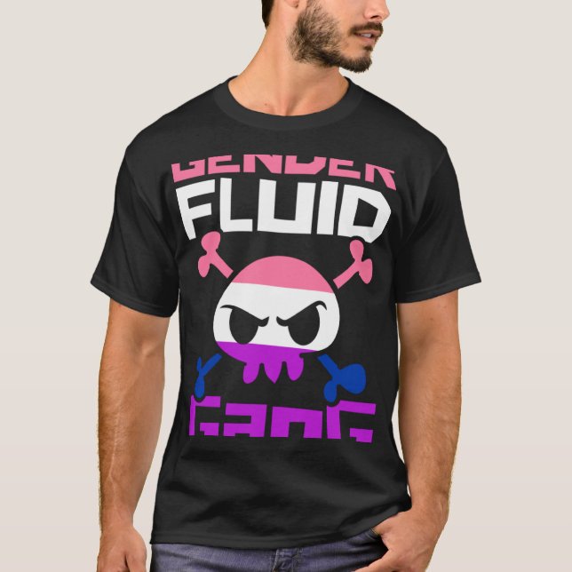 Genderfluid Gang Skull Trendy Cute Genderfluid Non T Shirt (Framsida)