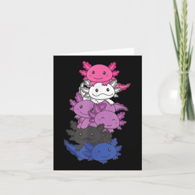 Genderfluid Gender Fluid Pride Lgbtq Axolotl _1 Kort (Framsida)