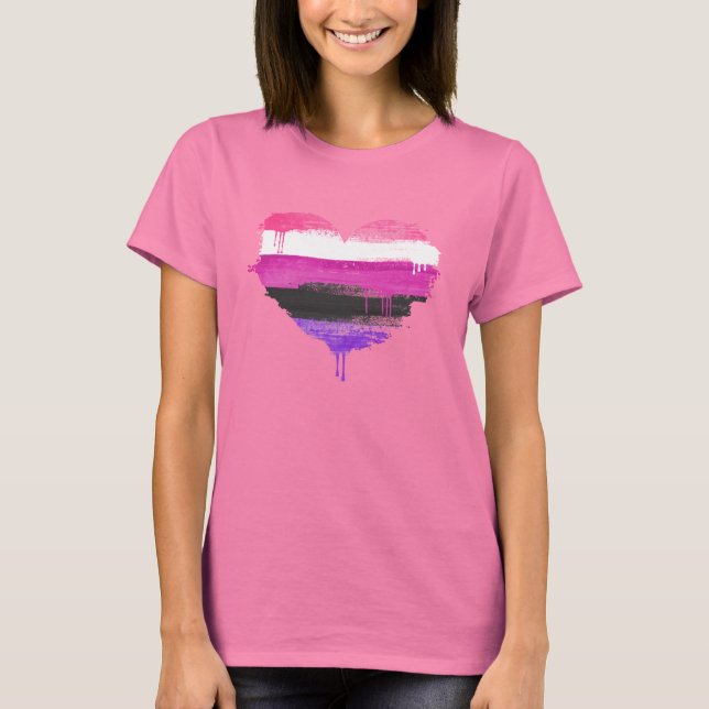 GENDERFLUID HEART - GENDERFLUID KÄRLEK - T SHIRT (Framsida)