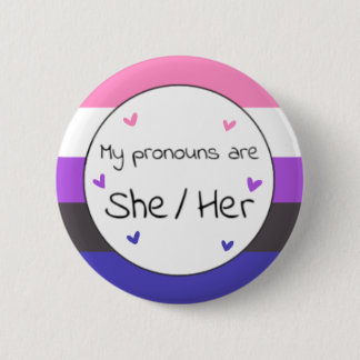 Genderfluid Hon/hennes Pronoun Pin Knapp