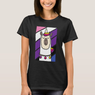 Genderfluid Llama LGBT-Q Funny Alpaca Unicorn Prid T Shirt