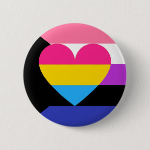 Genderfluid Panromantic Demisexual pride knäppas Knapp