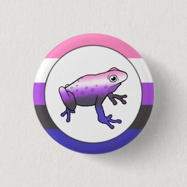 Genderfluid Pride Frog Pin Knapp