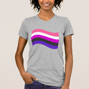 Genderfluid-Pride Vågigt Flagga T Shirt