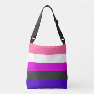 Genderfluid prideflagga axelväska