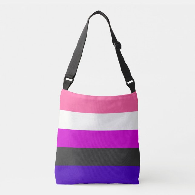 Genderfluid prideflagga axelväska (Framsida)