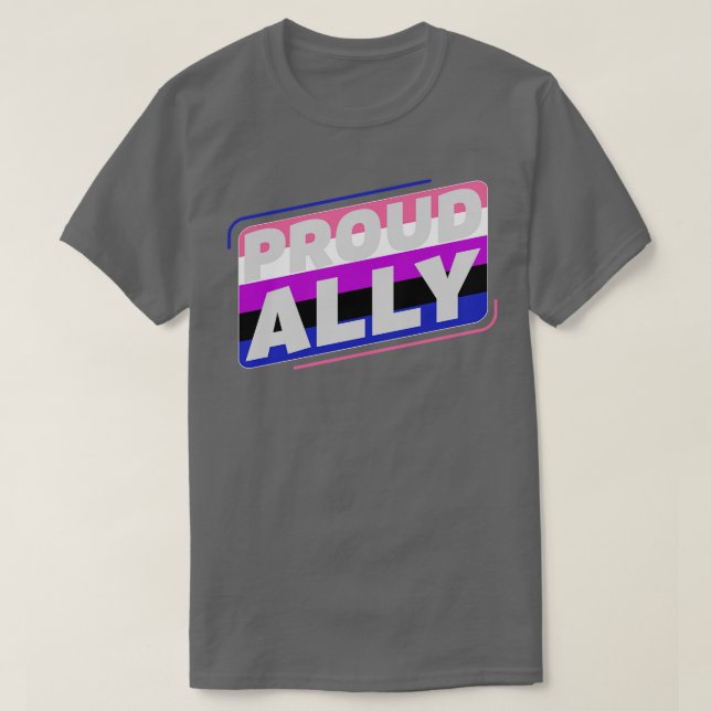 Genderfluid Proud Ally LGBT Genderfluid Flagga T Shirt (Design framsida)