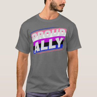 Genderfluid Proud Ally LGBT Genderfluid Flagga T Shirt