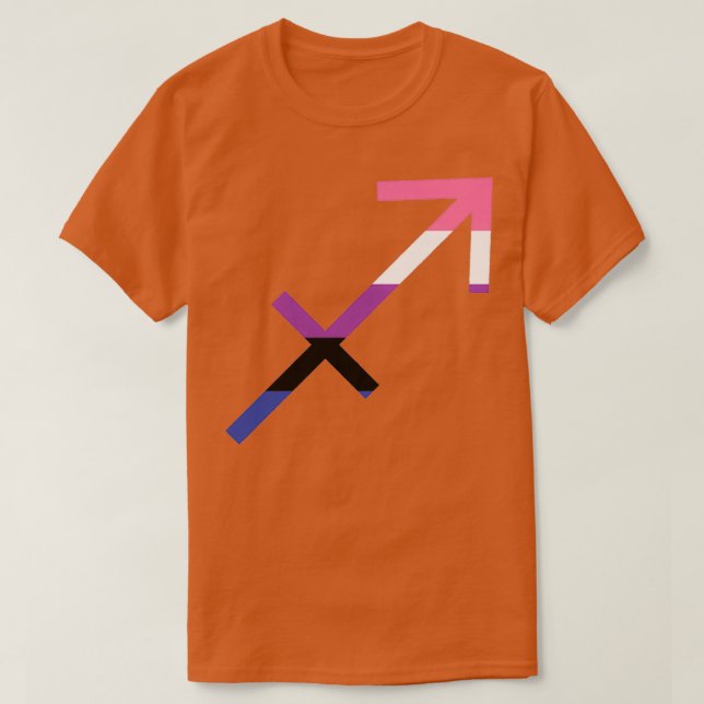 Genderfluid Sagittarius T Shirt (Design framsida)