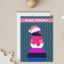 Genderfluid snögubbe christmas Helgdag Card Julkort