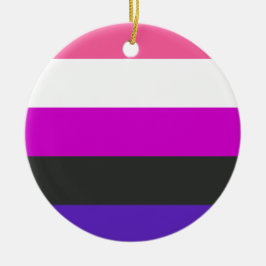 Genderfluid stolthetsflagga julgransprydnad keramik