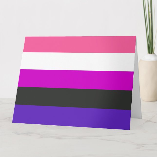 Genderfluid stolthetsflagga kort (Framsida)