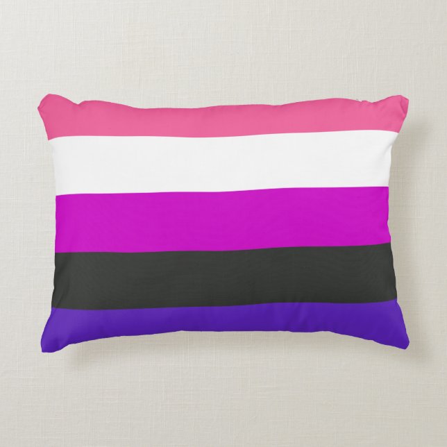 Genderfluid stolthetsflagga prydnadskudde (Framsidan)