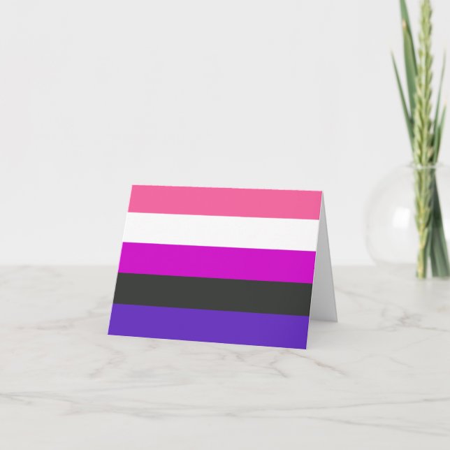 Genderfluid stolthetsflagga tack kort (Framsida)