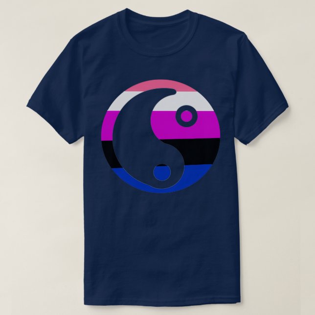 Genderfluid Yin Yang T Shirt (Design framsida)