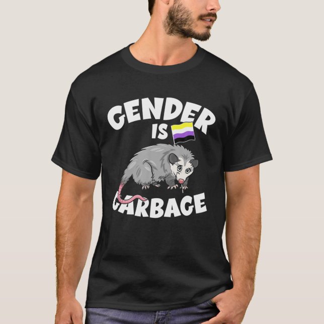Genderna är Sopor Gender-Fluid non-binary LGBTQ Fl T Shirt (Framsida)