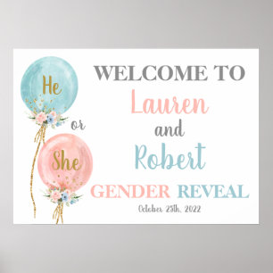 Genderna avslöjar att han eller hon välkomnar ett poster