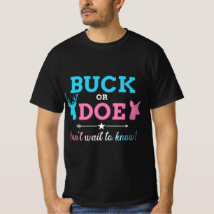 Genderna avslöjar buck eller väntar inte på att få t shirt