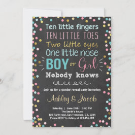 Genderna avslöjar inbjudan Babydusch Boy eller Gir