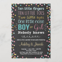 Genderna avslöjar inbjudan Babydusch Boy eller Gir