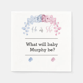 Genderna avslöjar inbjudan, han eller hon pappersservett