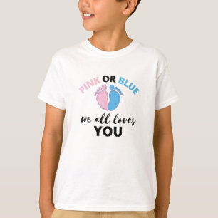 Genderna baby visar idéer om Rosa eller blått vi a T Shirt