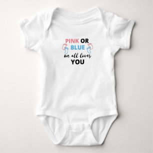 Genderna baby visar idéer om Rosa eller blått vi a T Shirt