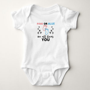 Genderna baby visar idéer om Rosa eller blått vi a T Shirt
