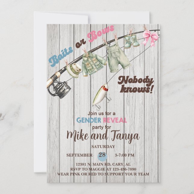 Genderna Baits eller Bows visar inbjudan. Inbjudningar (Framsida)