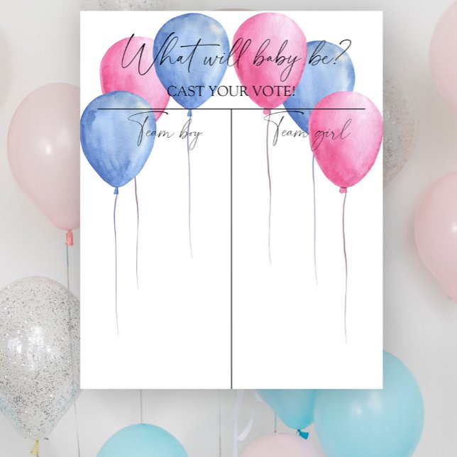 Genderna Balloys visar diagram över Boy eller Girl Poster (Skapare uppladdad)