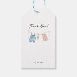 Genderna Blått och Rosa vattenfärgsvisa favorittag Presentetikett