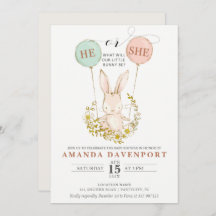 Genderna Bunny Balloons avslöjar inbjudan