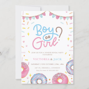 Genderna Donut med Watercolor Donut Inbjudningar