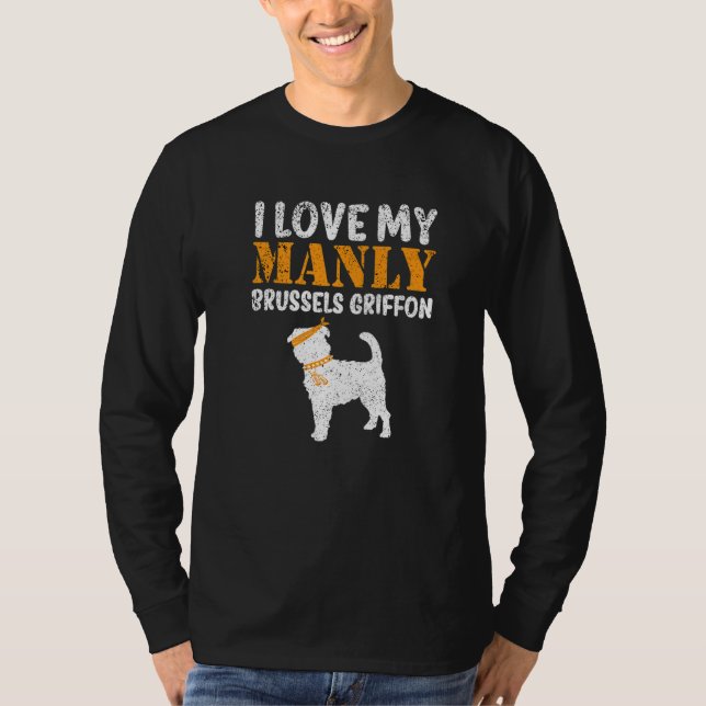 Genderna för Valp av Bryssels Griffon Pet Funny Bo T Shirt (Framsida)