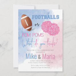 Genderna Fotboll eller Pom Poms visar inbjudan