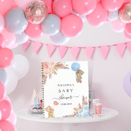 Genderna Gäst bok babyduschpampasgräs Anteckningsbok