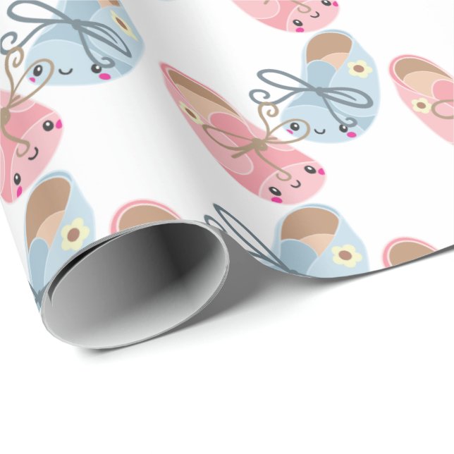 Genderna Kawaii She mönster avslöjar omslaget baby Presentpapper (Rullad Hörn)