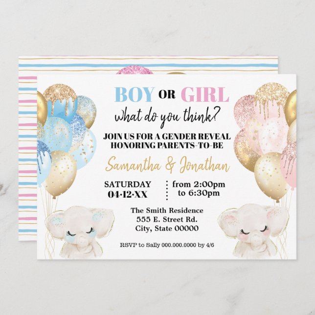 genderna om elfenbensbubblor i Guld Inbjudningar (Fram/baksida)