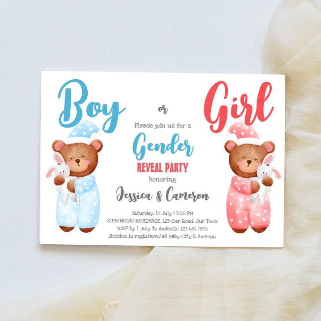 Genderna om nalle avslöjar inbjudan (Skapare uppladdad)