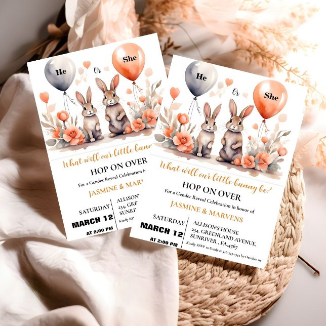 Genderna Påskhare Balloons avslöjar Inbjudningar (Skapare uppladdad)