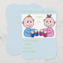 genderna REVEAL för babyduschkort