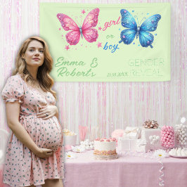 genderna Reveal Party anpassningsbar poster för fj
