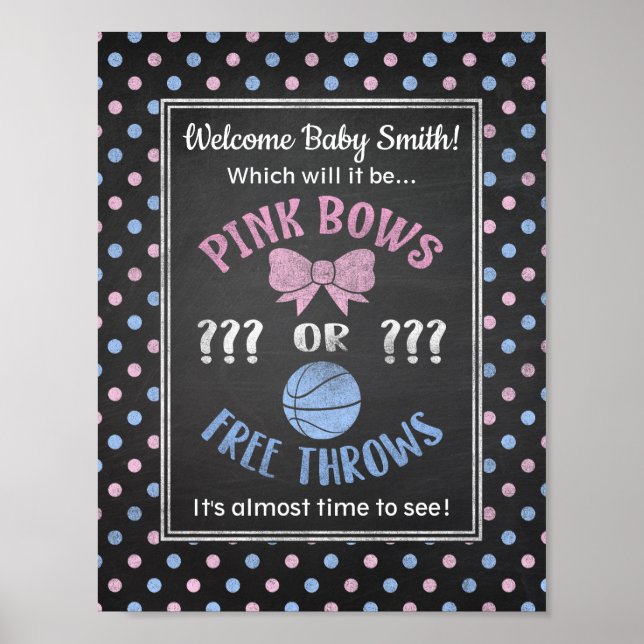 genderna rosa Bows eller Free Throws visar poster (Framsidan)