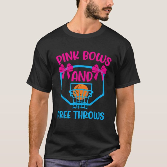 genderna rosa Bows och Free Throws visar designer T Shirt (Framsida)