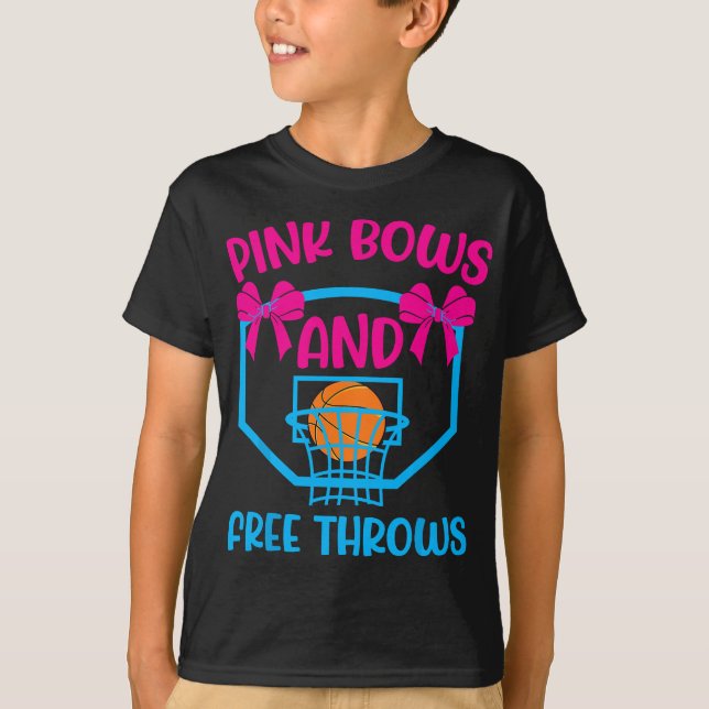 genderna rosa Bows och Free Throws visar T Shirt (Framsida)
